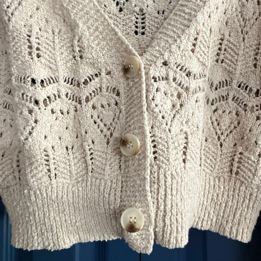 Altar’d State Cream Knit Cardigan Size L - Picture 3 of 6